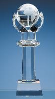 Thumbnail for Optical Crystal Mounted Globe Column Award